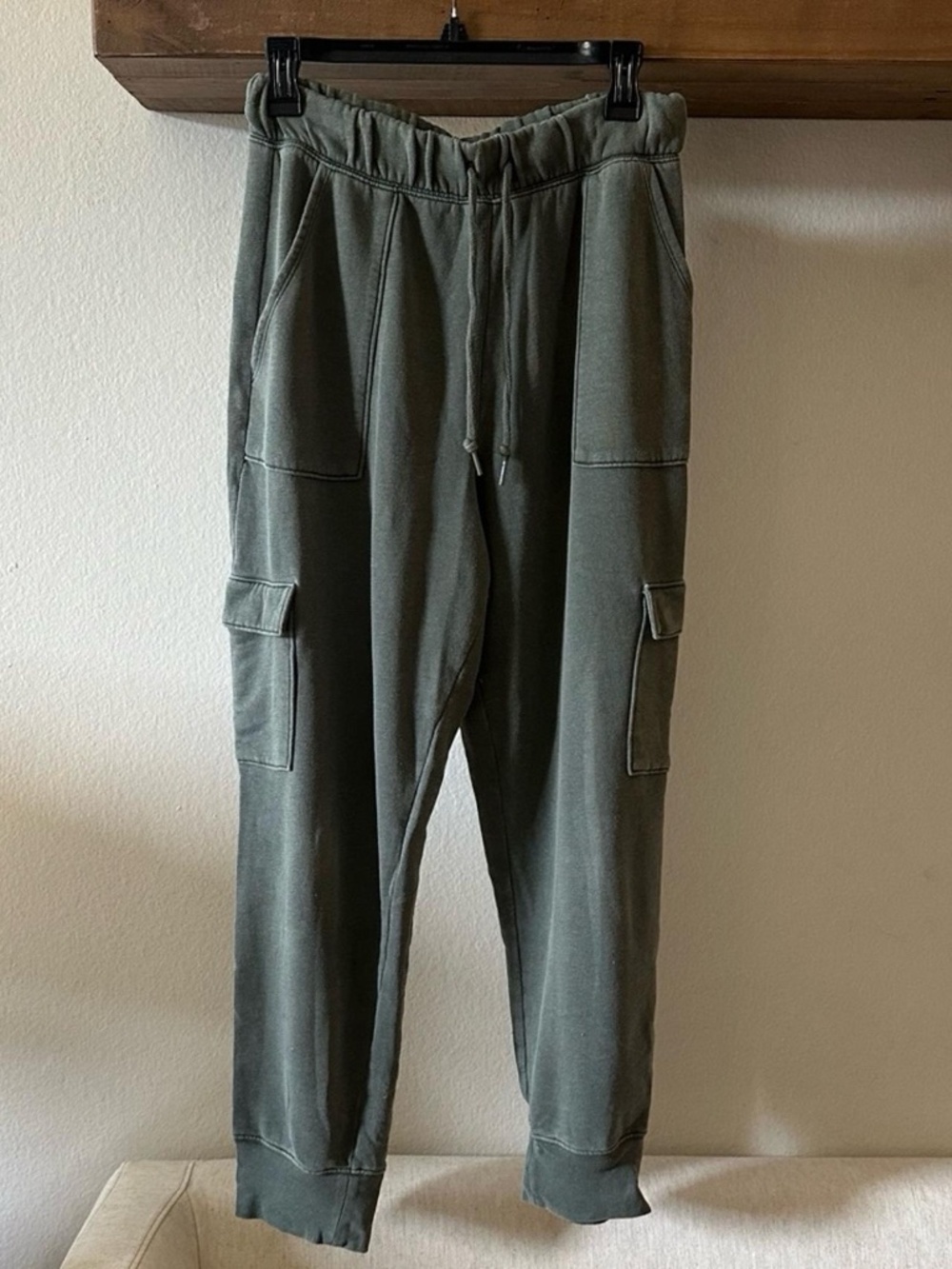 Victoria's Secret PINK High Waist Cargo Jogger Sweatpants, Sage Green, Sz M